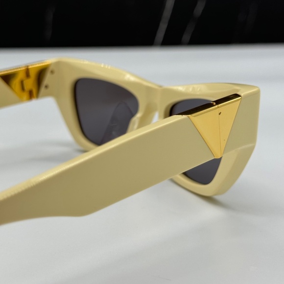 NEW BV1177S 004 BOTTEGA VENETA YELLOW GREY CAT EYE WOMEN SUNGLASSES - Picture 10 of 13